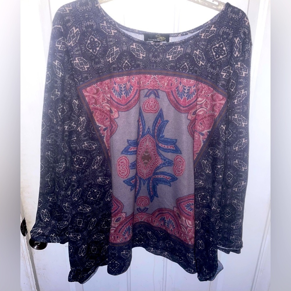 Suzanne Betro Tunic Top. Boho Style. Womens size 3X